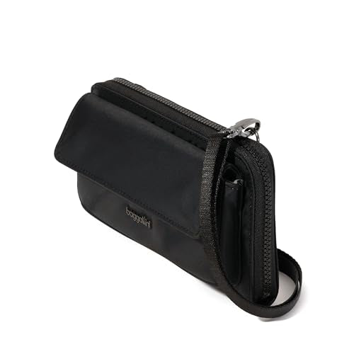 Baggallini Rfid Phone Wallet Crossbody - color: Black Twill