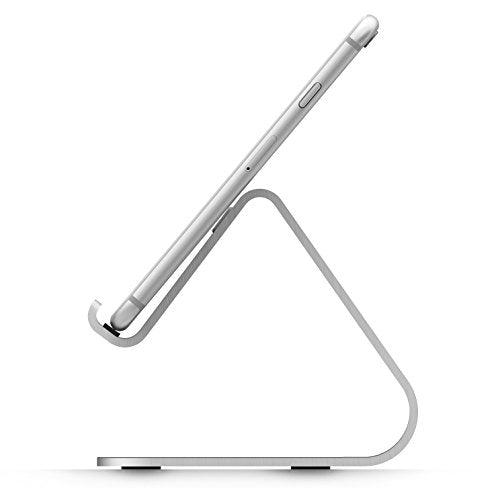 elago® M2 Stand [Silver] - [Premium Aluminum][Angled for Video Calls][Cable Management] - for All iPhones, Galaxy, and Other Smartphones - color: Silver
