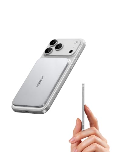 UGREEN Magflow Air Slim Magsafe Power Bank Qi2 15W Portable Charger 5000mAh - color: White