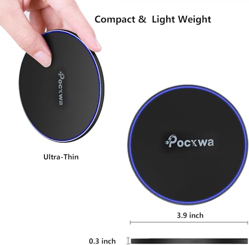 Pocxwa Wireless Charger for Samsung iPhone LG, Fast Wireless Charging Pad