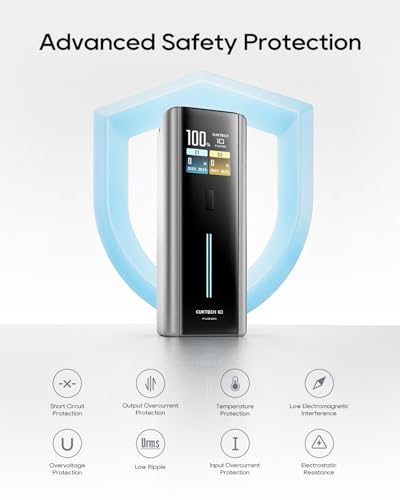 CUKTECH 65W Power Bank, 2-in-1 9000mAh Battery Pack with Built-in Wall Plug - color: 10 Fusion