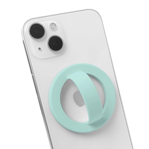 Magnetic Silicone Phone Grip | Super Strong Magnetic Design, 360° Rotation, Comfortable Grip, Compatible with iPhone 16/15/14/13/12 Series, Perfect for Selfies and Watching Videos (Light Cyan) - color: Light Cyan