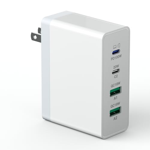 sccvee USB C Charger 140W GaN, 100W Laptop Power Adapter Fast Charger Block, 4-Port Charging Station USB C Power Adapte Compatible with MacBook Pro/Air/iPad Pro/iPhone 15/16/Galaxy S23/S24/Dell - color: 140W 4 port