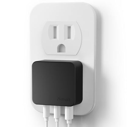 Nekmit 67W Flat USB C Charger Block, 3-Port GaN Fast Wall Charger, USB C Wall Plug for MacBook Pro/Air, iPad, iPhone, Galaxy and More - color: Black