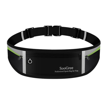 SooGree Slim Running Belt Sport Fanny Pack for Women Men,Reflective Waist Pack Runner Pouch Belt, Zipper Waterproof Running Phone Holder Jogging Pouch for Phone Money (GSP8806 top gray bottom black) - color: GSP8806 top gray bottom black