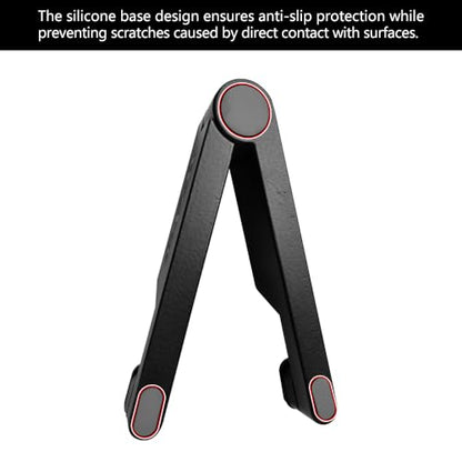 JZD Cell Phone Stand for Desk - Adjustable Angle Foldable & Portable Holder with Stable Base for All Smartphones ﻿ - color: Black