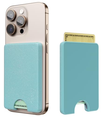 Casely MagWallet | Aquamarine | Ocean Blue Shimmer | Slim Wallet Card Holder | Compatible with MagSafe | Soft-Touch Hard Silicone | Holds Up to 3 Cards - color: Aquamarine | Ocean Blue Shimmer Glitter