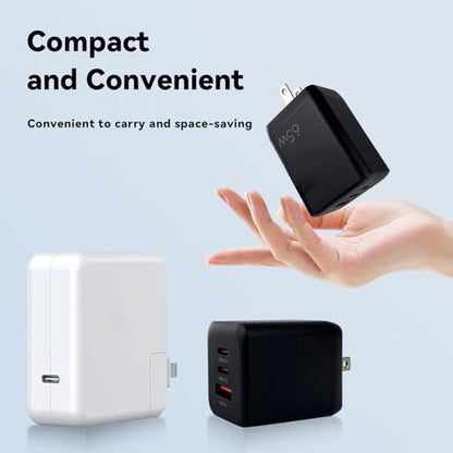 EP 65W USB C Charger Block, PPS GaN 3-Port Compact Foldable Power Adapter