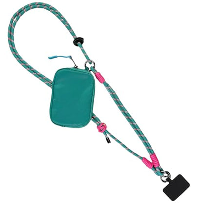 Save the Girls Active Phone Lanyard Crossbody Rope Strap with Wallet, Teal - color: Teal