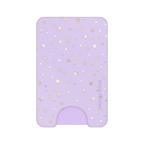 VELVET CAVIAR compatible with MagSafe Wallet - Magnetic Card Holder - color: Lilac Celestial Stars
