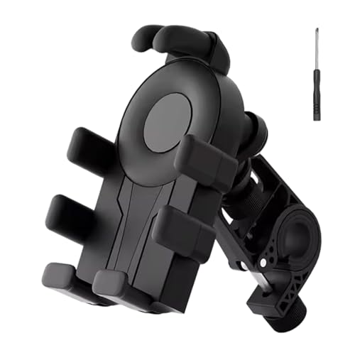 Motorcycle Phone Holder with Vibrations Dampener Nonslip Mount Handlebar Cellphone Mount - color: Black handlebar mode