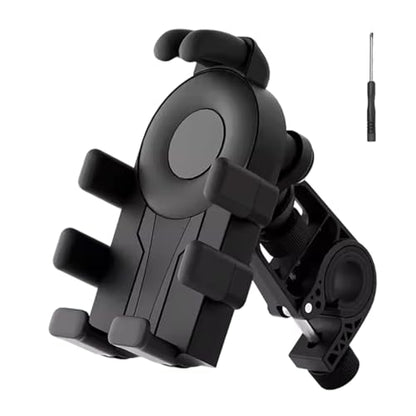 Motorcycle Phone Holder with Vibrations Dampener Nonslip Mount Handlebar Cellphone Mount - color: Black handlebar mode