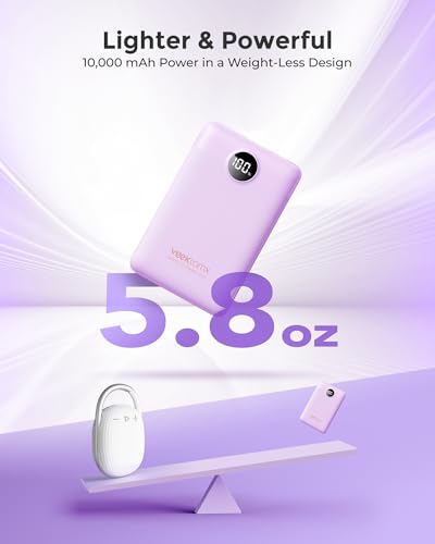 Portable Charger 10000mAh, Ultra Slim Power Bank Fast Charging (Purple) - color: purple