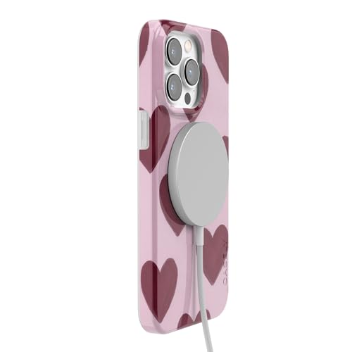 Casely iPhone 14 Pro Case | Whole Lotta Love | Plum Hearts | Compatible with MagSafe | Classic Ultra Slim Design - color: Whole Lotta Love | Plum Hearts, size: iPhone 14 Pro