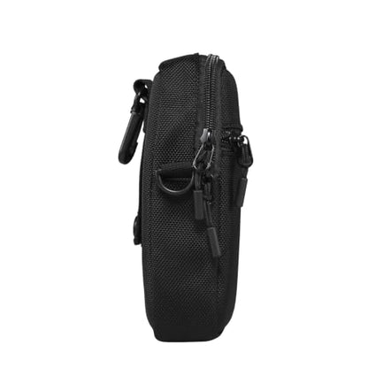 Multi-Functional Cell Phone Belt Holster, Water Repellent Nylon Crossbody Waist Bag Fits 7.2 Inch Phones, 4 Ways Wear Shoulder Hand Wrist Carry Pouch for Outdoor Travel Hiking(Black) - color: Black