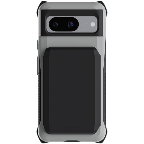 Ghostek Exec Wallet Case for Google Pixel 8 - Magnetic Credit Card Holder, Compatible with Wireless Charging, Kickstand (6.2 Inch, Gray) - color: Gray, size: Pixel 8