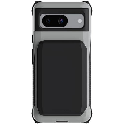 Ghostek Exec Wallet Case for Google Pixel 8 - Magnetic Credit Card Holder, Compatible with Wireless Charging, Kickstand (6.2 Inch, Gray) - color: Gray, size: Pixel 8