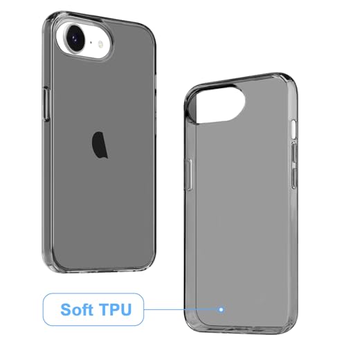 JJGoo for iPhone 17e Case for iPhone 16e Case Clear, Soft Transparent Shockproof Protective Slim Thin Phone Case Cover for 16e / 17e - color: Black