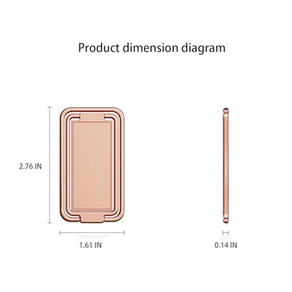 Self-Adhesive Back-Mount 360° Rotatable Phone Ring Kickstand(Amber) - color: Amber