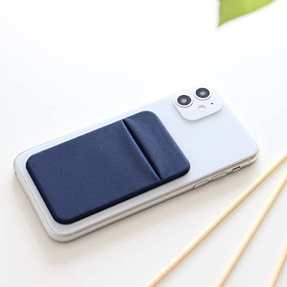 Fulgamo Phone Wallet Stick on,Card Holder for Phone Case,Phone Card Holder - color: 2Black,1Navy Blue
