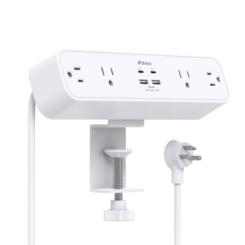 Mifaso PD30W Desk Clamp Power Strip, Surge Protector, Fast Charging Station - color: White, size: PD30W