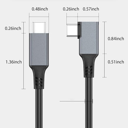 Right Angle USB C to USB C Link VR Cable 20FT, USB C 3.1 Cable