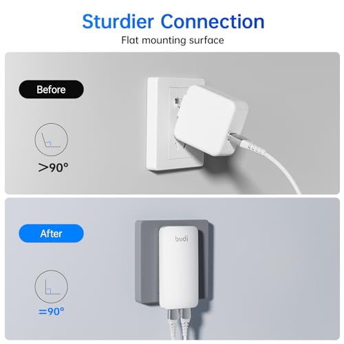 BUDI 17W Extra Slim Portable Wall Charger 2-Port USB-A Wall Charger Convenient Travel Accessories Compatible with IPad iPhone Samsung Galaxy Switch, Etc.(White) - color: 17W USB-A - White