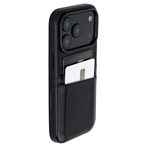 Dockem Card Case for iPhone 17 Pro with Magnetic Mounting Plate, Camera Control Button, Wallet with 2 Holder Slots: M2 Exec Premium Synthetic Leather (Black) - color: Black, size: 17 Pro