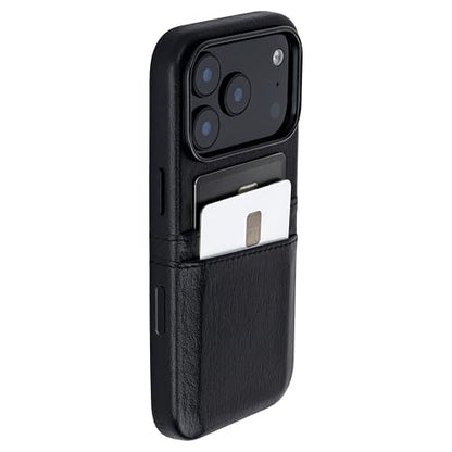 Dockem Card Case for iPhone 17 Pro with Magnetic Mounting Plate, Camera Control Button, Wallet with 2 Holder Slots: M2 Exec Premium Synthetic Leather (Black) - color: Black, size: 17 Pro