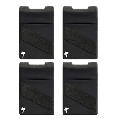 The StickyWallet Premium Spandex Stick-on Phone Wallet Card Holder for any Case | Unique Double Pocket Design + Finger Strap (Pack of 4) - size: Pack of 4