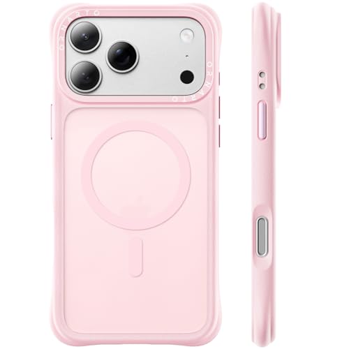 ORNARTO Magnetic for iPhone 17 Pro Max Case, Translucent Matte, Chalk Pink | 20FT Military-Grade Drop Protection, Compatible with MagSafe, Slim & Lightweight, AirBuffer Corners, Gecko-Grip Interior - color: Chalk Pink