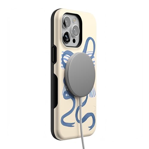 Casely iPhone 14 Pro Max Case | Heartstrings | Blue Bow | Bold Protective Design | Compatible with MagSafe - color: Heartstrings | Blue Bow