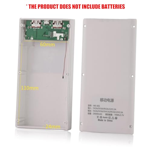 PD22.5W Polymers Charging Case Mobile Power Supply Enclosure Case Led Display Aluminum Alloy Shell Replaceable Battery Chargers - color: Black