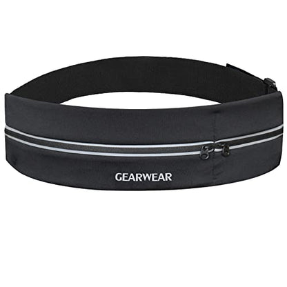 Running Belt | Runner Fanny Pack for Women and Men | Adjustble Waist Band Pack for Storage Phone - color: Gray/27"-43"