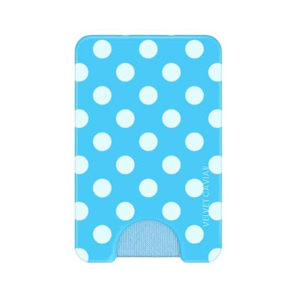 VELVET CAVIAR compatible with MagSafe Wallet - Magnetic Card Holder - color: Aquamarine Polka Dot