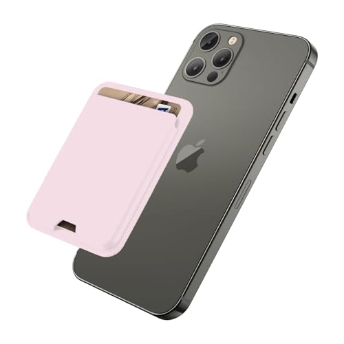 iLodn Magnetic Wallet Compatible with MagSafe for iPhone 17 16 15 14 13 12 Pro Max Air Plus Model, Mag 3 Safe Card Holder Stick on Accessories for Cell Phone & Case, Light Pink - color: Baby Pink