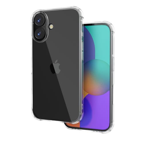 ONES Clear Case for iPhone 16 Plus Anti-Yellowing Crystal Clear Case, Military-Grade Shockproof Slim Transparent Phone Cover with Camera Guard - size: iPhone 16 Plus