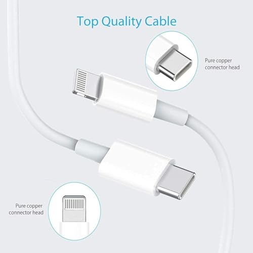iPhone Charger Fast Charging,USB C Charger Block USB C to Lightning Cable - color: White-3FT