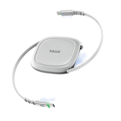 240W Retractable USB C to USB C Cable, PD 3.2 Fast Charging-3.94FT