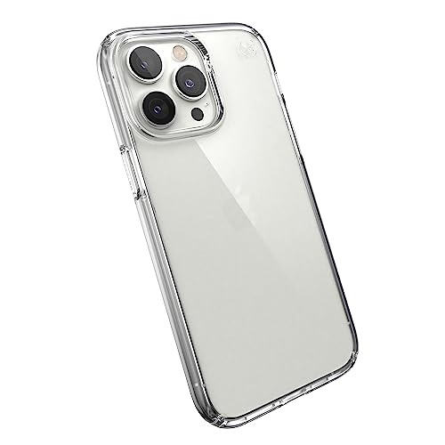 Speck Clear iPhone 14 Pro Max Case - Drop Protection, Scratch Resistant Dual Layer Slim Phone Case for 6.7 Inch iPhones 14 Pro Max - MagSafe Compatible - Anti-Yellowing - Presidio Perfect-Clear/Clear - color: Clear/Clear