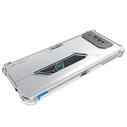 USTIYA Case for ASUS ROG Phone 6 Clear TPU Four Corners Protective Cover Transparent Soft funda