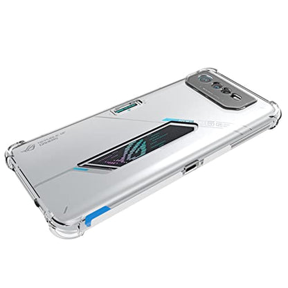 USTIYA Case for ASUS ROG Phone 6 Clear TPU Four Corners Protective Cover Transparent Soft funda