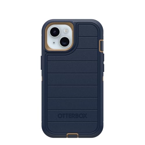 OtterBox iPhone 17e & iPhone 16e (Only) - Defender Series Case - Blue Suede Shoes - Screenless - Rugged & Durable - with Port Protection - Holster Clip Includes - Microbial Defense Protection - color: Blue Suede Shoes, style: Non-MagSafe