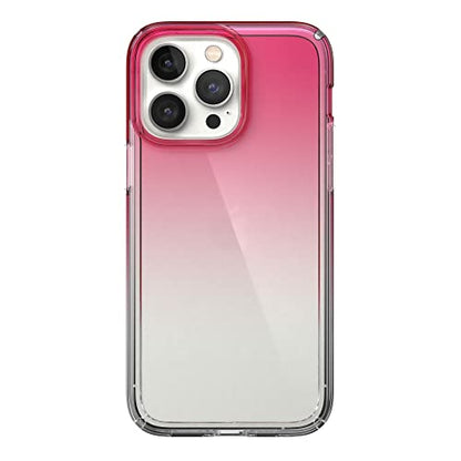 Speck Clear iPhone 14 Pro Max Case - Drop Protection, Scratch Resistant Dual Layer Slim Phone Case for 6.7 Inch iPhones - Anti-Yellowing & Anti-Fade Case - Ombre Digital Pink Fade/Clear GemShell - color: Digital Pink Fade