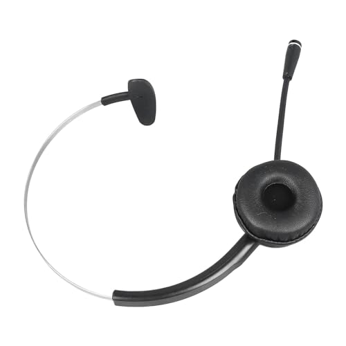 FILFEEL Single Ear Telephone Headset with Noise Cancelling Mic, Lightweight Comfortable Wired Headphone for Customer Service Call Center Online Classes Business Office Work fit Standard