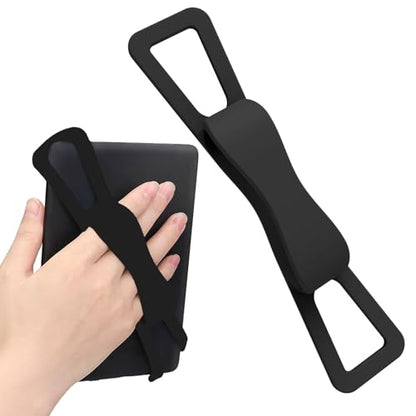 Rookii Comfortable Hand Strap for 6-8" Kindle and Tablets,Universal High-Elasticity Hand Strap Finger Grip Holder for Tablet/Paperwhite/Kobo/Oasis/E-Book/Phone (Black) - color: Black