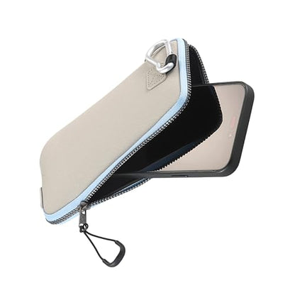 OneJoy Phone Sleeve Lightweight Cell Phone Pouch for Mobile Protection, Slim Fit and Durable, with Clip-on for Easy Carrying, Enough for 6.1" to 6.9" Cellphone [ Beige ] - color: beige