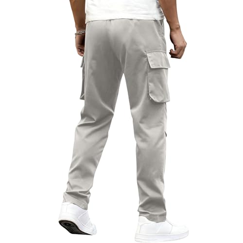 Men Cargo Pants Ripstop Heavy Duty Tactical Waterproof Deep Pockets Casual Beach Construction Tactical Pants for Men - color: A Beige, size: Medium