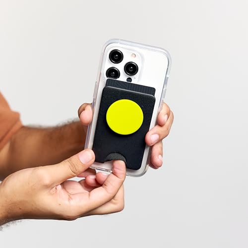 PopSockets Phone Grip with Expanding Kickstand - Neon Yellow PopSockets PopWallet for MagSafe - style: Magnetic PopWallet