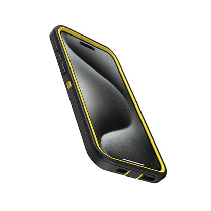 OtterBox iPhone 15 Pro Max (Only) - Defender Series Case - Night (Black & Yellow) - Screenless - Rugged & Durable - with Port Protection - Holster Clip Includes - Non-Retail Packaging - color: Night (Black & Yellow)
